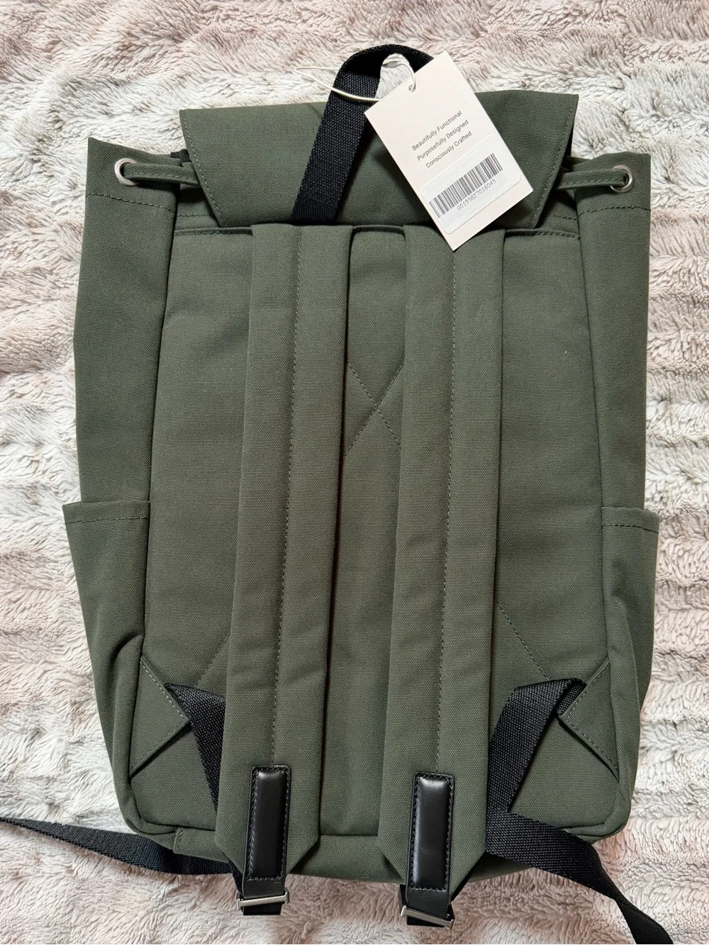 Everlane The Canvas Backpack Forest Green Front Pocket new with tags